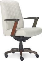 La-Z-Boy - Bennett Bonded Leather Executive High-Back Ergonomic Office Chair - White - Large Front