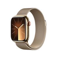 Apple Watch Series 9 (GPS + Cellular) 41mm Gold Stainless Steel Case with Gold Milanese Loop with... - Large Front