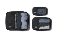PKG - Union Recycled Packing Cubes 3 Pack - Black/Tan - Large Front