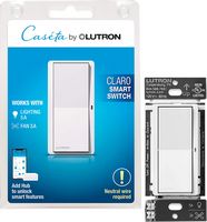 Lutron - Claro Smart Switch for Caséta, On/Off Control of Lights/Fans, 5-Amp/Neutral Wire Require... - Large Front