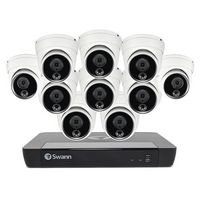 Swann - Master Series 16-Channel, 10 Dome Camera, Indoor/Outdoor PoE Wired 4K UHD 2TB HDD NVR Sec... - Large Front