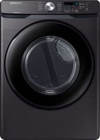 Samsung - Open Box 7.5 Cu. Ft. Stackable Electric Dryer with Sensor Dry - Black Stainless Steel - Large Front