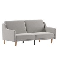 Alamont Home - Split Back Futon Sofa with Curved Arms and Solid Wood Legs - Gray - Large Front