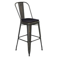 Alamont Home - Carly All-Weather Bar Height Stool with Poly Resin Seat - Copper/Black - Large Front