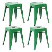 Alamont Home - Kai Industrial Metal Dining Stool (Set of 4) - Green - Large Front