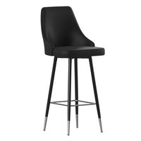 Alamont Home - Shelly Modern Leather/Faux Leather Bar Height Stool (Set of 2) - Black - Large Front