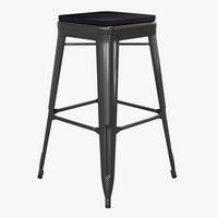 Alamont Home - Cierra Industrial Resin Backless Bar Stool (Set of 4) - Black/Black - Large Front