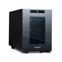 NewAir - Shadow T-Series 6-Bottle Wine Cooler with Triple-Layer Tempered Glass Door and Ultra-Qui... - Large Front