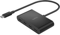 Belkin - Connect USB-C to 4-Port USB-C Hub, Multiport Adapter Dongle with 4 USB-C 3.2 Gen2 Ports ... - Large Front