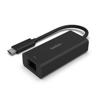 Belkin - USB Type C to 2.5 Gb Ethernet Adapter, USB-IF Certified Thunderbolt 3 & 4 - Black - Large Front