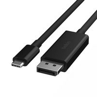 Belkin - USB-C to DisplayPort 1.4 Cable 6.6ft, 8K@60Hz or 4K@144HZ - BLACK - Large Front