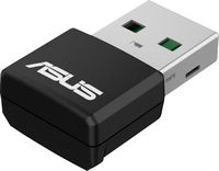 ASUS - Dual-Band Wi-Fi 6 AX1800 USB Network Adapter - Black - Large Front