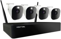 Night Owl - 10 Channel 4 Camera Wire Free 1080p 1TB NVR Security System - White - Large Front