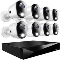 Night Owl - 12 Channel 8 Camera Wired 2K 1TB DVR Security System with 2-way Audio - White - Large Front