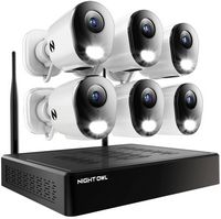 Night Owl - 10 Channel 6 Camera Wireless 2K 1TB NVR Security System - White - Large Front