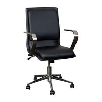 Alamont Home - Designer Executive Swivel Office Chair with Arms - Black/Chrome - Large Front