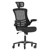 Alamont Home - Ergonomic Swivel Task Chair with Roller Wheels & Flip Up Arms - Black - Large Front