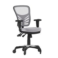 Alamont Home - Mid-Back Ergonomic Multifunction Mesh Chair with Polyurethane Wheels - Gray - Large Front