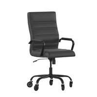 Alamont Home - Executive Chair on Skate Wheels - Black LeatherSoft/Black Frame - Large Front