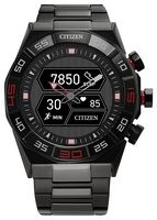 Citizen - CZ Smart 44mm Unisex IP Stainless Steel Hybrid Sport Smartwatch with IP Stainless Steel... - Large Front