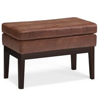 Simpli Home - Carlson Small Ottoman Bench - Distressed Saddle Brown - Large Front