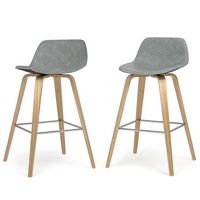 Simpli Home - Randolph Bentwood Counter Height Stool (Set of 2) - Stone Grey - Large Front