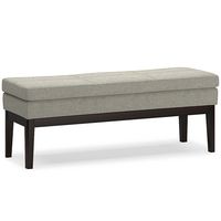 Simpli Home - Carlson Ottoman Bench - Greige - Large Front