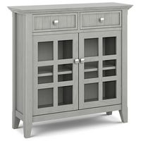 Simpli Home - Acadian Entryway Storage Cabinet - Fog Grey - Large Front