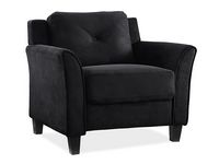 Lifestyle Solutions - Hartford Chair Upholstered Fabric Curved Arms - Black - Large Front