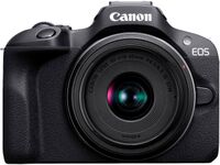 Canon - EOS R100 4K Video Mirrorless Camera with RF-S18-45mm f/4.5-6.3 IS STM Lens - Black - Large Front