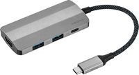 Insignia™ - 4-Port USB-C Hub - Gray - Large Front