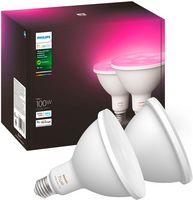 Philips - Hue PAR38 100W Smart LED Bulb (2-Pack) - White and Color Ambiance - Large Front