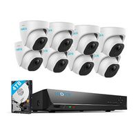 Reolink - 16 Channel NVR System with 8x 10MP Dome Cameras with Smart Detection - White,Black - Large Front