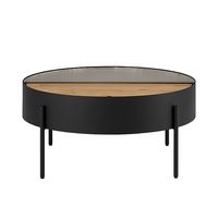 Walker Edison - Modern Sliding-Top Coffee Table - Black - Large Front