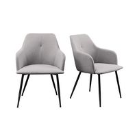 Walker Edison - Modern Dining Chair - Fog Grey - Large Front
