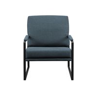 Walker Edison - Modern Metal-Arm Accent Chair - Indigo Blue - Large Front