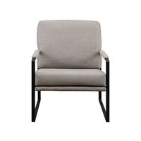 Walker Edison - Modern Metal-Arm Accent Chair - Mushroom - Large Front