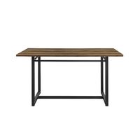 Walker Edison - Industrial Dining Table - Rustic Oak - Large Front