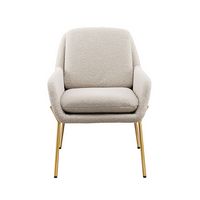Walker Edison - Glam Accent Chair - Cream - Large Front