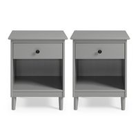 Walker Edison - Modern 2-Piece 1-Drawer Nightstand Set - Gray - Large Front