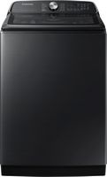 Samsung - 5.5 Cu. Ft. High-Efficiency Smart Top Load Washer with Super Speed Wash - Brushed Black - Large Front