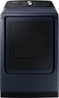 Samsung - 7.4 Cu. Ft. Smart Electric Dryer with Steam and Pet Care Dry - Brushed Navy - Large Front