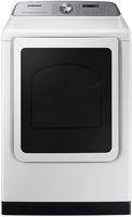 Samsung - 7.4 Cu. Ft. Smart Electric Dryer with Steam and Pet Care Dry - White - Large Front