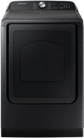 Samsung - 7.4 Cu. Ft. Smart Electric Dryer with Steam Sanitize+ - Black - Large Front