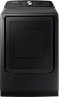 Samsung - 7.4 Cu. Ft. Smart Gas Dryer with Steam Sanitize+ - Black - Large Front