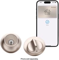 Level - Lock+ Smart Lock Bluetooth Replacement Deadbolt with Apple HomeKey/App/Key - Satin Nickel - Large Front
