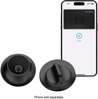 Level - Lock+ Smart Lock Bluetooth Replacement Deadbolt with Apple HomeKey/App/Key - Matte Black - Large Front