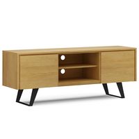 Simpli Home - Lowry TV Media Stand - Oak - Large Front