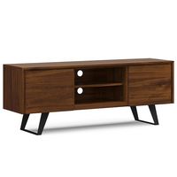 Simpli Home - Lowry TV Media Stand - Walnut - Large Front