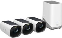 eufy - eufyCam 3, 3-Outdoor Wireless 4K Solar Powered Security Cameras with HomeBase 3 - White - Large Front